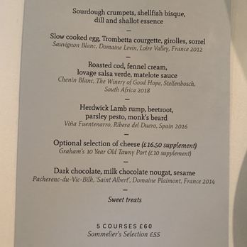 Marcus - Menu - Modern European Near Me - London, XGL