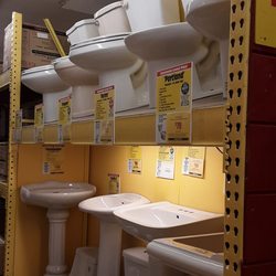 Sinks and toilets.