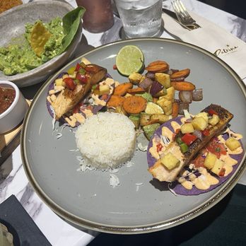 Patrona Cocina + Tequila - Salmon tacos-special on the menu-perfectly prepared-glad I got them!!! - Mexican Near Me - Mission Viejo, California