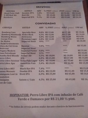 Menu photo 2 BrewDog São Paulo, SP