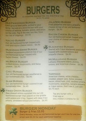 Menu photo 4 Tj Mulligans Cordova, TN