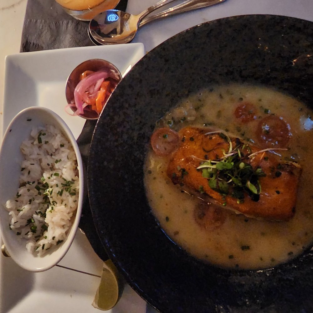 Mole Mexican Kitchen - Snapper in a tomatoes broth with habenero onion pickles and white rice - Mexican Near Me - Palm Desert, California Mole Mexican Kitchen - Snapper in a tomatoes broth with habenero onion pickles and white rice - Mexican Near Me - Palm Desert, California