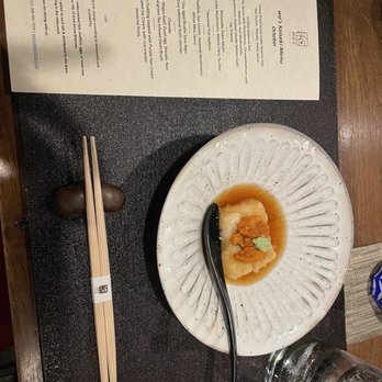 wa’z - Sesame tofu with uni wasabi - Japanese Near Me - Seattle, Washington wa’z - Sesame tofu with uni wasabi - Japanese Near Me - Seattle, Washington