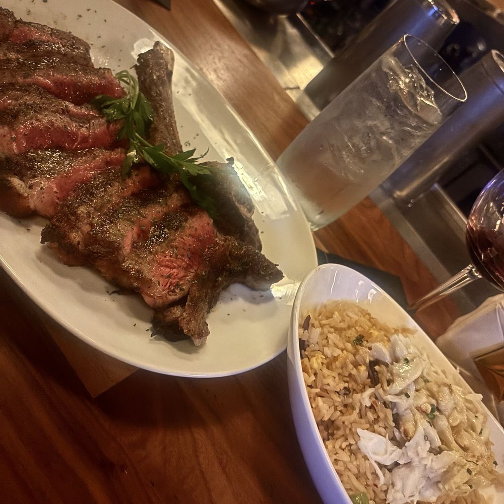 Eddie V's Prime Seafood - Ribeye & Crab Fried Rice - Seafood Near Me - San Diego, California