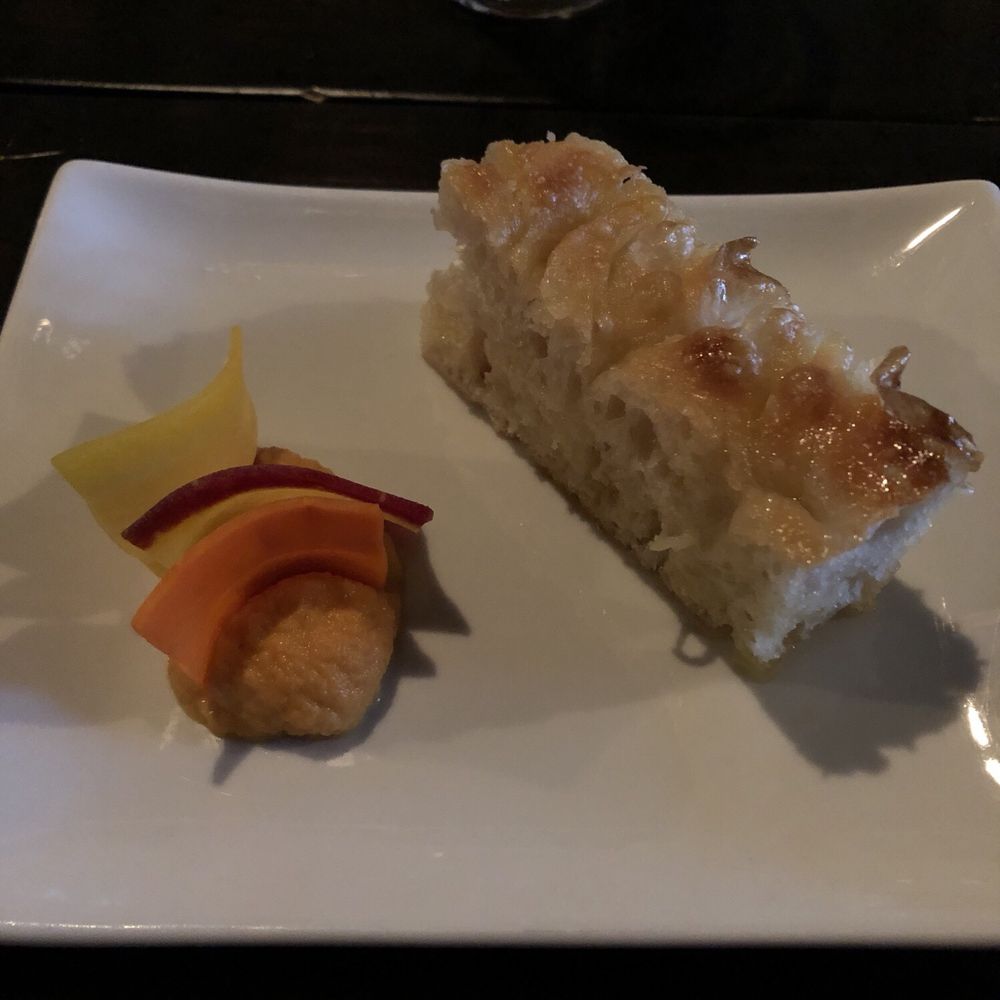 The Wheel Oakley - Focaccia with truffle oil and carrot hummus - Italian Near Me - Cincinnati, Ohio