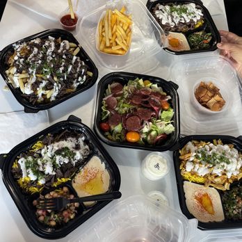 Shawarma Guys - Wagyu Beef & Chicken Shawarma Wagyu Beef Shawarma Egg Rolls (2pcs) Fattoush Salad Beef Shawarma Fries Hummus Small Fries - Middle Eastern Near Me - La Mesa, California