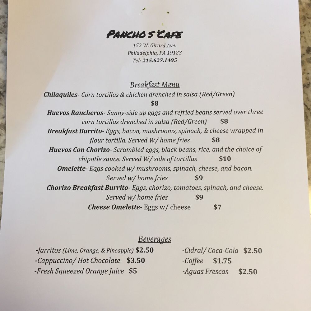 Pancho's Cafe - Mexican Near Me - Philadelphia, Pennsylvania Pancho's Cafe - Mexican Near Me - Philadelphia, Pennsylvania