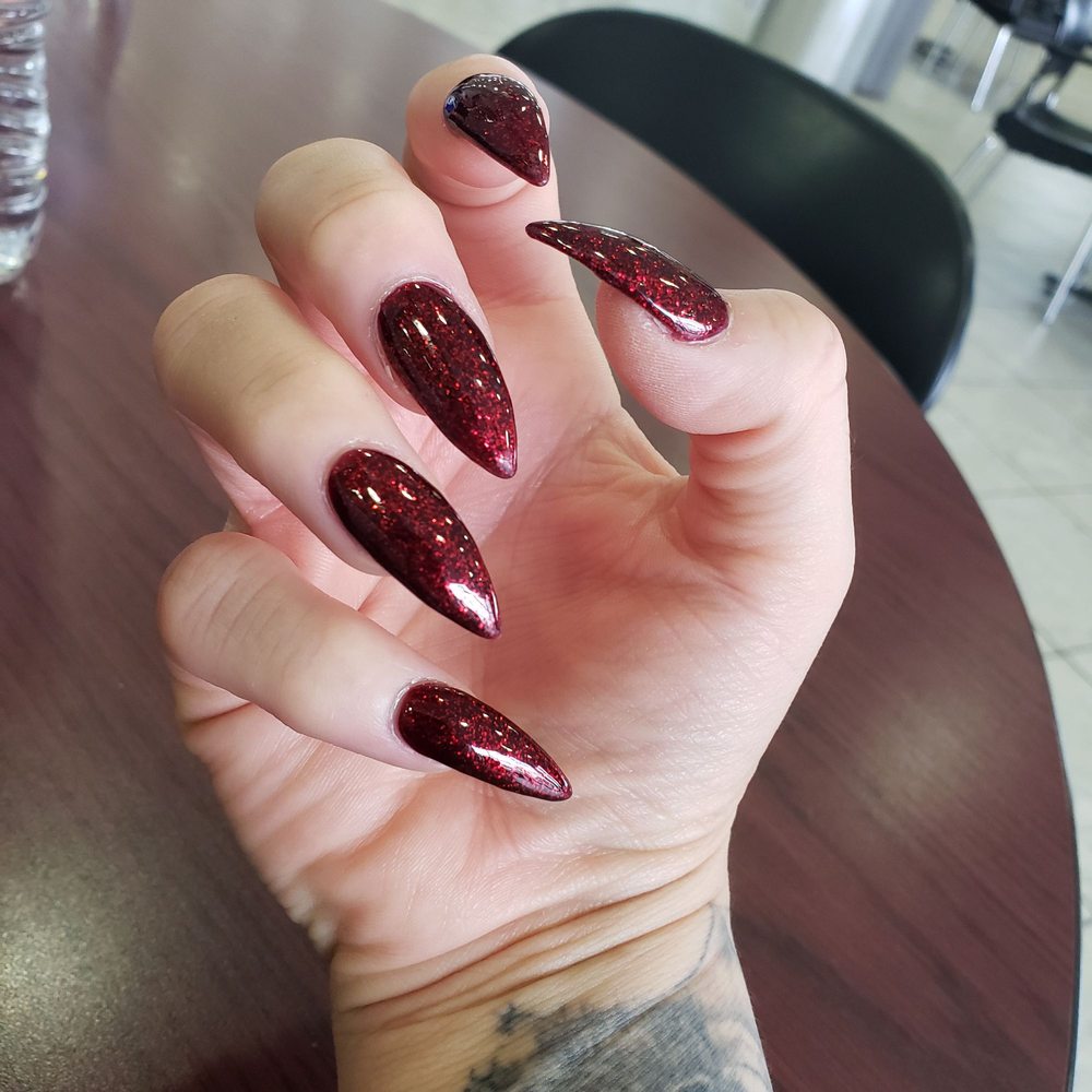 Fantasy Nails - I love this color (red carpet) Nails are strong and sharp! - Nail Salons Near Me - Van Nuys, California Fantasy Nails - I love this color (red carpet) Nails are strong and sharp! - Nail Salons Near Me - Van Nuys, California