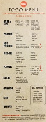 Menu photo 4 Poke Bar Suwanee, GA