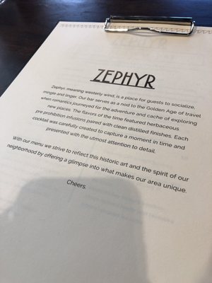 Menu photo 3 Zephyr Bar Seattle, WA Menu photo 3 Zephyr Bar Seattle, WA