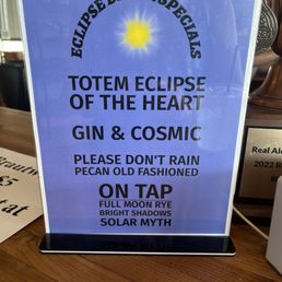 Special solar eclipse drink! I actually got a gin and tonic instead and it was fabulous!!