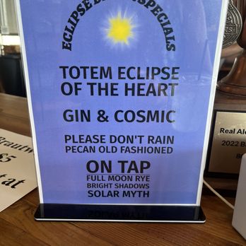 Real Ale Brewing - Special solar eclipse drink! I actually got a gin and tonic instead and it was fabulous!! - Breweries Near Me - Blanco, Texas
