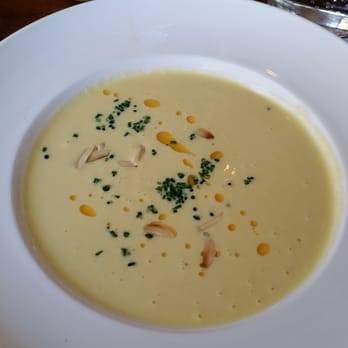 El Dorado Kitchen - One of the daily soups: Chilled Corn Soup with nuts and chili olive oil highlights. Very good. - New American Near Me - Sonoma, California