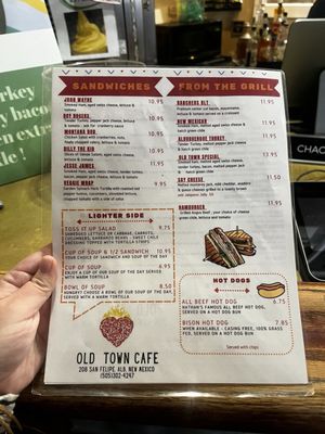 Menu photo 3 Old Town Cafe Albuquerque, NM