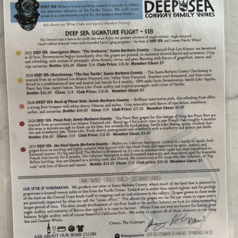 Deep Sea Wine Tasting Room - Menu as of 10/2022 - Wine Bars Near Me - Ventura, California Deep Sea Wine Tasting Room - Menu as of 10/2022 - Wine Bars Near Me - Ventura, California