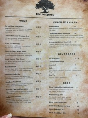 Menu photo 2 The Outpost Riverside, CA