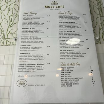 Moss Cafe - Menu 2/2026 - Cafes Near Me - Bronx, New York