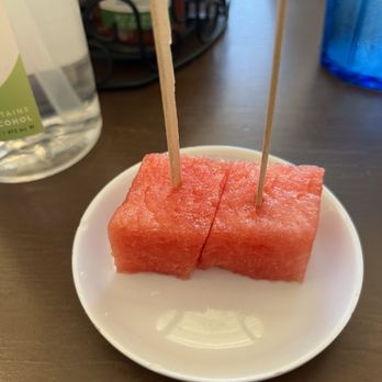 Vivi's Cafe - Complementary watermelon cube! Thank you!!! - Breakfast & Brunch Near Me - Redwood City, California Vivi's Cafe - Complementary watermelon cube! Thank you!!! - Breakfast & Brunch Near Me - Redwood City, California