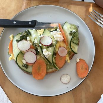 Toast Kitchen & Bakery - Brother got this and loved it and the zucchini was twirled all fancy - Breakfast & Brunch Near Me - Tustin, California