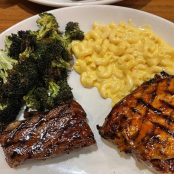 Wood Ranch Irvine - Two WR BBQ Combo - 2 Items: Tri tip with chicken breast along with Mac n cheese and Roasted Broccoli - Barbeque Near Me - Irvine, California