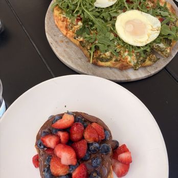 Seeds - Flatbread with Pesto, Arugula, Egg Berry Nutella Toast - Breakfast & Brunch Near Me - San Luis Obispo, California Seeds - Flatbread with Pesto, Arugula, Egg Berry Nutella Toast - Breakfast & Brunch Near Me - San Luis Obispo, California