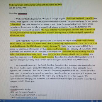 Collette Ball - State Farm Insurance Agent - Complaint with SC INSURANCE COMMISSION - Home & Rental Insurance Near Me - Aiken, South Carolina Collette Ball - State Farm Insurance Agent - Complaint with SC INSURANCE COMMISSION - Home & Rental Insurance Near Me - Aiken, South Carolina