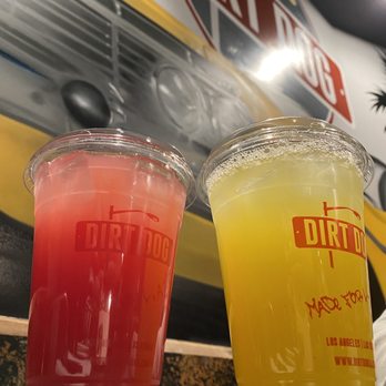 Dirt Dog - Watermelon and pineapple agua frescas - Hot Dogs Near Me - Long Beach, California