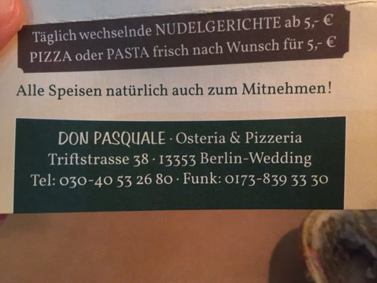 Menu photo 1 Don Pasquale Berlin, BE Menu photo 1 Don Pasquale Berlin, BE