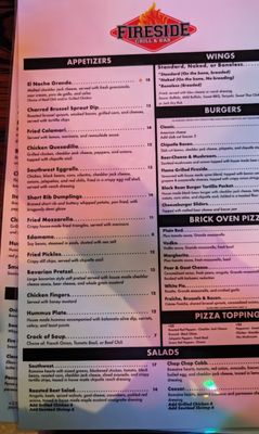Menu photo 4 Fireside Grill and Bar Marlboro, NJ