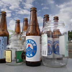 Lakewood Recycling Center - Glass bottles and jars travel only 5 miles to be recycled into new glass bottles. One bottle recycled makes one new bottle, at lower cost.