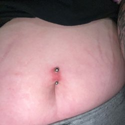 Crimson Heart Studio - Heres what my piercing looks like three months later. No salt. So they can't even say that this is burning.