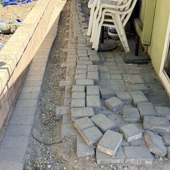 Aiken Plumbing & Rooter - Lifting pavers to dig a trench for piping - Plumbing Near Me Aiken Plumbing & Rooter - Lifting pavers to dig a trench for piping - Plumbing Near Me