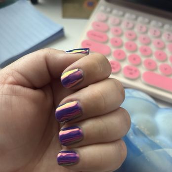 Blue Ocean Nails - Gel manicure with chrome finish - Nail Salons Near Me - Denver, Colorado