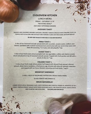 Menu photo 3 Cloudview Kitchen Soap Lake, WA Menu photo 3 Cloudview Kitchen Soap Lake, WA