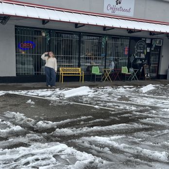 CoffeeTrend - Becca letting everyone know their open on snow days - Coffee & Tea Near Me - Houston, Texas