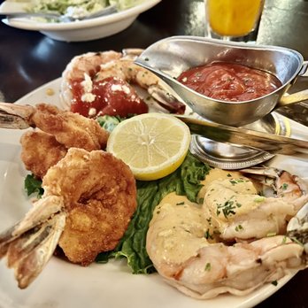 Bob's Steak & Chop House - Shrimp Platter. Shrimp three ways. Delicious but $28. Ouch. - Seafood Near Me - Carlsbad, California Bob's Steak & Chop House - Shrimp Platter. Shrimp three ways. Delicious but $28. Ouch. - Seafood Near Me - Carlsbad, California