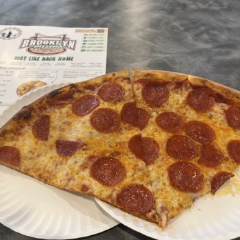 Brooklyn Pizzeria - 2 slices with pepperoni. - Pizza Near Me - Spring, Texas Brooklyn Pizzeria - 2 slices with pepperoni. - Pizza Near Me - Spring, Texas