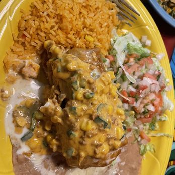 Chimi's Fresh-Mex - Grand Chimichanga with rice and beans - Mexican Near Me - Chesterfield, Missouri