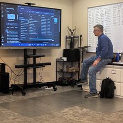 Veterans Transition Support - Russel setting up for the next presentation