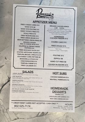 Menu photo 1 Roberto’s Neopolitan Style Pizza Barton, VT