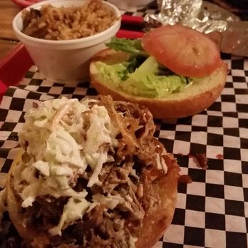 Uncle Bo's Slow-n-Low - Bayou burger with pulled pork - Barbeque Near Me - Elyria, Ohio Uncle Bo's Slow-n-Low - Bayou burger with pulled pork - Barbeque Near Me - Elyria, Ohio