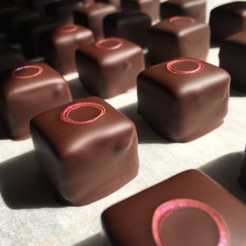 Ian Scott Confections - Foret Noire made with sour cherry pate de fruit, dark chocolate and white chocolate with Kirsch - Chocolatiers & Shops Near Me - Vallejo, California