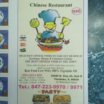 China Chef - China Chef Menu Front - Chinese Near Me - Grayslake, Illinois