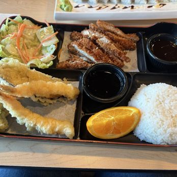 Bluefin Sushi - Bento box with tempura and katsu chicken. - Sushi Bars Near Me - Oakley, California