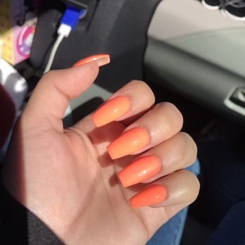 Lush Lyfe Studio - Neon orange nails - Nail Technicians Near Me - Burlingame, California