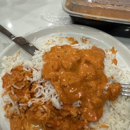 Butter chicken and rice Butter chicken and rice