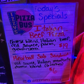 Izzy's Pizza Bus - Menu - Food Trucks Near Me - Omaha, Nebraska Izzy's Pizza Bus - Menu - Food Trucks Near Me - Omaha, Nebraska