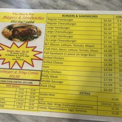 CHARLESTON SNACK BAR - Menu
