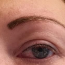 Carla's Permanent Makeup - The pic does not due justice as to how dark the color is plus super skinny and didn't follow my natural eyebrow.