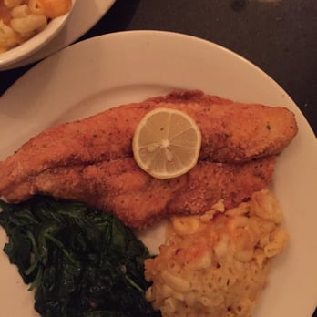 Melba's Restaurant - Fried catfish with spinach and Mac n cheese - Southern Near Me - New York, New York